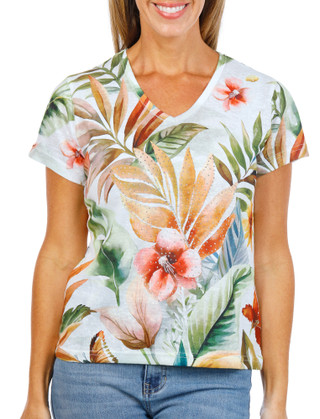 Thumbnail 1: Milano Women's Floral Rhinestone Print  