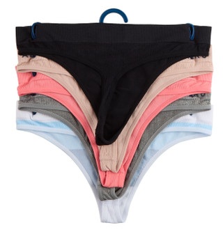 Thumbnail 2: Aeropostale Juniors 5 Pk Seamless Ribbed Thong Panties 
