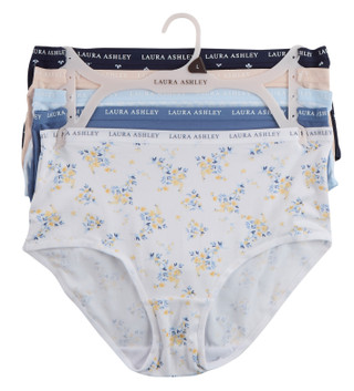 Thumbnail 1: Laura Ashley Women's Plus 5 Pk Super Soft Micro Brief Panties 