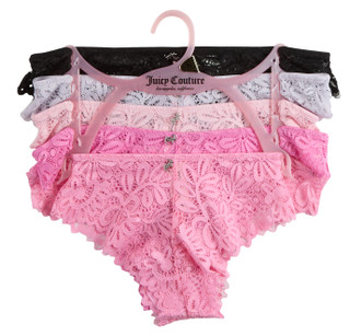 Thumbnail 1: Juicy Couture Juniors 5 Pk Lacey Logo Bling Panties 