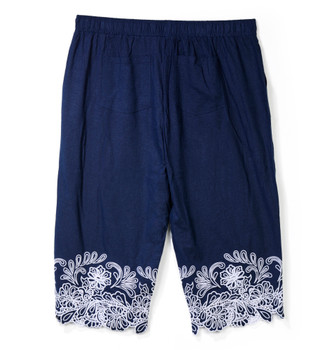 Thumbnail 2: Coral Bay Plus Embroidered Hem Stretch Capris 