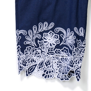 Thumbnail 3: Coral Bay Plus Embroidered Hem Stretch Capris 