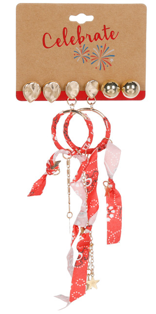 Thumbnail 1: Celebrate 3 Pk Americana Stud & Drop Earrings 