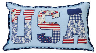 Thumbnail 1: Studio Curate 14x24 Americana USA Patchwork Pillow 