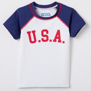 Thumbnail 5: BCOOL Little Boys 2 Pc Americana UPF50+ Swim Shorts & Tee  Set 