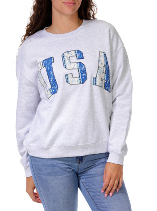 Thumbnail 1: April Kiss Juniors Bandana Americana Sweatshirt  