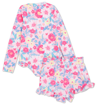 Thumbnail 2: Young Hearts Little Girls 2 Pc Swimsuit Shorts Set 