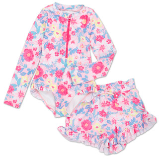 Thumbnail 1: Young Hearts Little Girls 2 Pc Swimsuit Shorts Set 