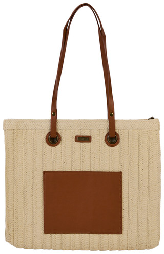 Thumbnail 1: Sun N' Sand Natural Paper Straw Shoulder Tote Bag 