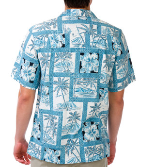 Thumbnail 3: CAMPIA Men's Short Sleeve Hawaiian Button Down Shirt 