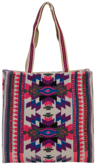 Thumbnail 1: America & Beyond Artisanal Beaded Tote Bag 
