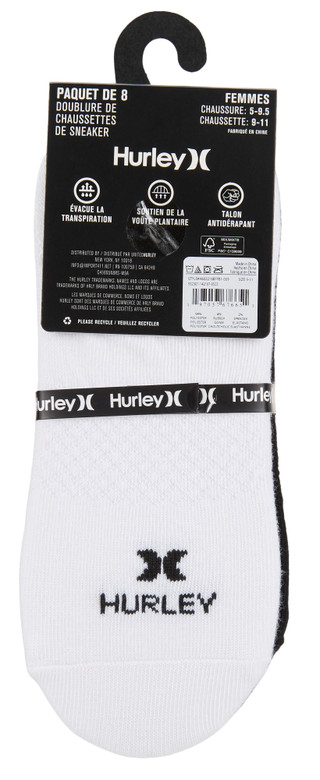 Thumbnail 2: Hurley Women's 8 Pk Sneaker Liner Socks  
