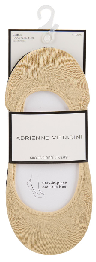 Thumbnail 1: ADRIENNE VITTADINI Women's 6 Pk Microfiber Sneaker Liners with Gel 