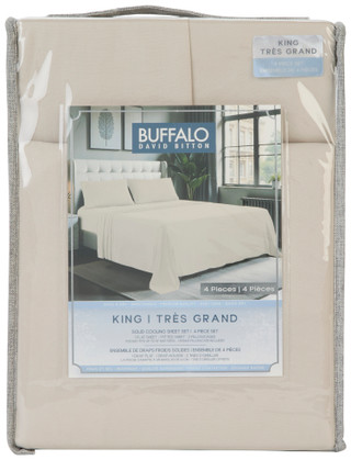 Thumbnail 1: Buffalo David Bitton King 4 Pc Washed Linen Cooling Sheet Set 
