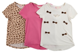 Thumbnail 1: Bkind Big Girls 3 Pk Short Sleeve Tops 