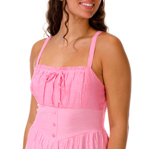 Thumbnail 4: As U Wish Juniors Papaya Gauze Midi Dress 