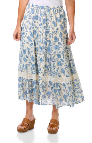 Thumbnail 1: Nanette Lepore Women's Tiered Lace Trim Maxi Skirt 