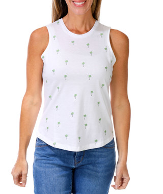 Thumbnail 1: Philosophy Women's Petite Embroidered Palm Tree Tank Top 