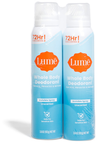 Thumbnail 1: Lume 2 Pk Whole Body Deodorant Invisible Spray 