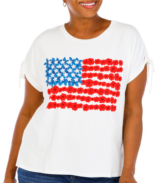 Thumbnail 1: Kiss & Fly Plus Short Sleeve American Flag Top 