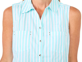 Thumbnail 3: Coral Bay Women's Sleeveless Button Down Top 