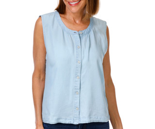 Thumbnail 1: Kathy Ireland Women's Sleeveless Button Down Top 