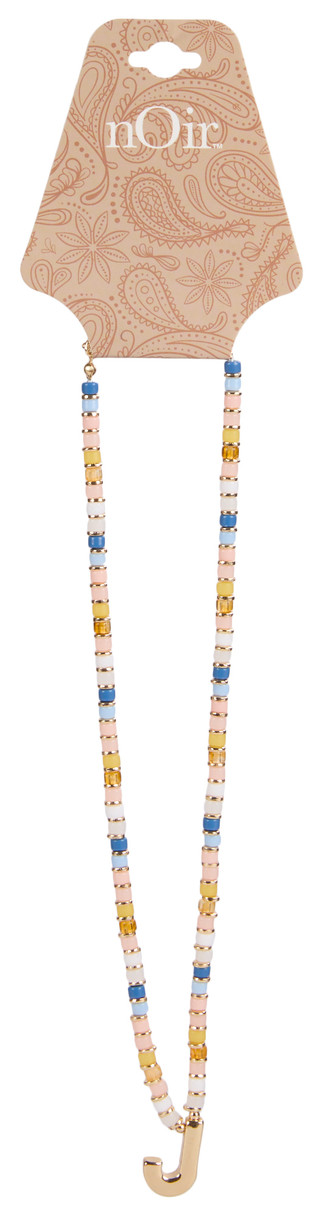 Thumbnail 1: Noir Multi Color Bead Initial Necklace 
