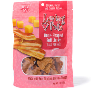 Thumbnail 1: Loving Pets 6 oz Bone Shape Soft Jerky Dog Treats  