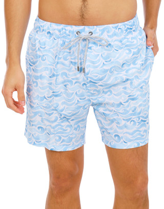 Thumbnail 1: Vintage Summer Men's Blue Wave Volley Swim Trunks 