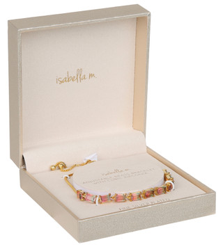 Thumbnail 1: ISABELLA M Sterling Silver Gold CZ Watermelon Bracelet 