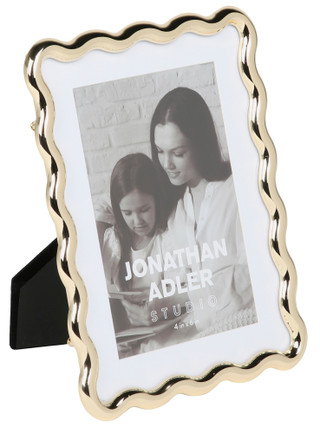 Thumbnail 1: Jonathan Adler 4x6 Gold Wave Picture Frame 
