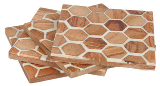 Thumbnail 2: Total home 4 Pk Square Coasters Set 