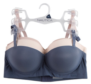 Thumbnail 1: Nautica Women's Plus 3 Pk Ribbed Underwire Bras 