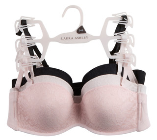 Thumbnail 1: Laura Ashley Women's 3 Pk Lacey Underwire Bras 