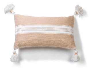 Thumbnail 1: MAGASCHONI 14x24 Stripe Tassel Throw Pillow 
