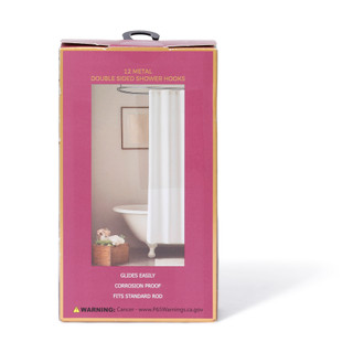 Thumbnail 3: Farberware 12 Double Sided Metal Shower Hooks 
