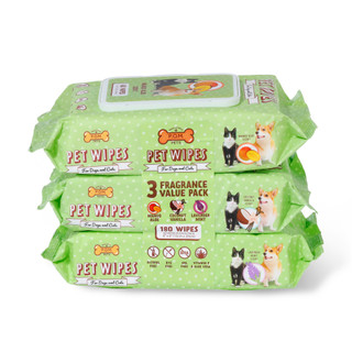 Thumbnail 3: POM 3 Pk Mango Aloe Scent Pet Wipes 