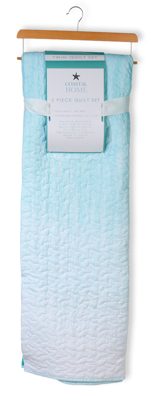 Thumbnail 10: Coastal Home 3 Pc Ombre Seashells Quilt Set 
