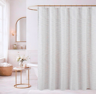Thumbnail 2: ELLE HOME 70x72 Levens Jacquard Shower Curtain 