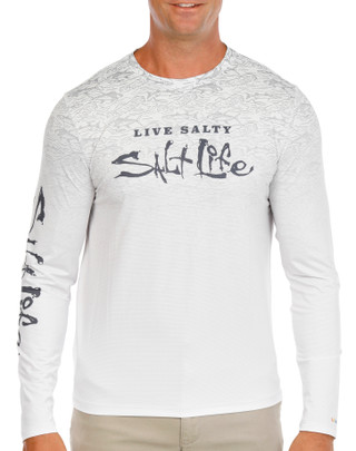 Thumbnail 1: Salt Life Men's Current and Catch Fade Perforated SLX Performance Tee 