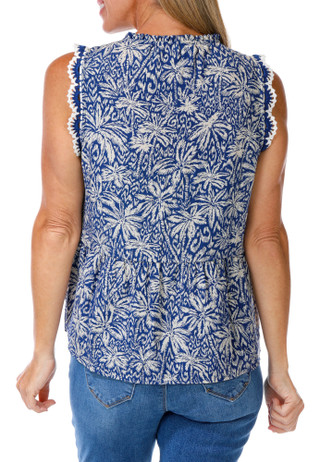 Thumbnail 2: 1. State Women's Crocheted Trim Tie Neck Top 