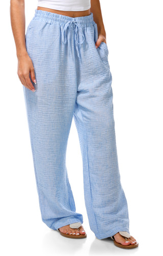 Thumbnail 1: CISONO Junior's Tie Waist Linen Beach Pants 