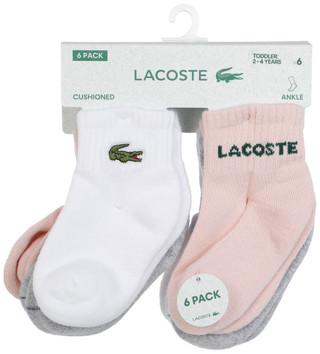 Thumbnail 1: Lacoste Girl's 6 Pack Toddler Logo Socks 