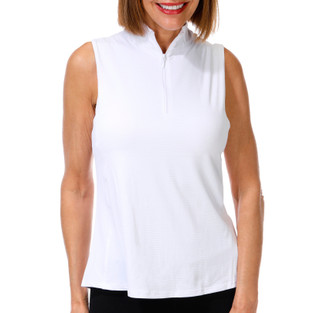 Thumbnail 1: GOTTEX Women's Sleeveless 1/4 Zip Mock Neck Top 