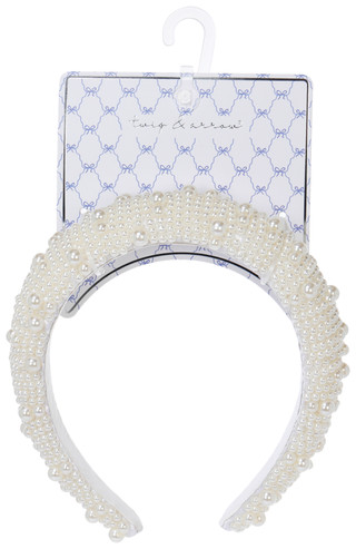 Thumbnail 1: TWIG & ARROW Padded Headband with Pearl Embellishments 