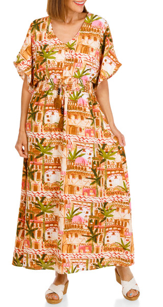 Thumbnail 1: Inner Circle Women's Short Sleeve Kimono Maxi Dress 