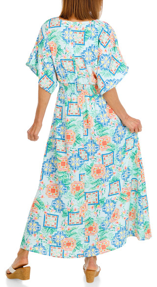 Thumbnail 2: Inner Circle Women's Short Sleeve Kimono Maxi Dress 