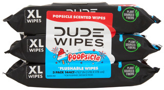 Thumbnail 1: DUDE WIPES 3 Pk XL Poopsicle 48 Flushable Wipes 
