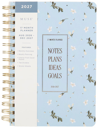 Thumbnail 1: Muse 17 Month Spiral Bound Floral Planner  