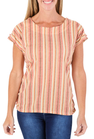 Thumbnail 1: Cure. Women's Short Sleeve Side Ruched Top 